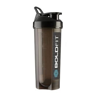 Boldfit Plastic Gym Typhoon Shaker Bottle, Leakproof Guarantee Sipper Bottle Ideal for Protein, Preworkout and Bcaas, BPA-Free Material (Typhoon Black, 700 ML)