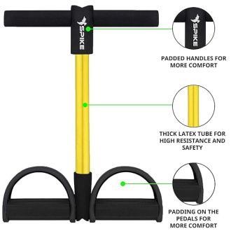 Spike Tummy Trimmer for Home Gym Resistance Band Leg Ab Full Body Exercise for Men and Women (Spike Tummy Trimmer Black)