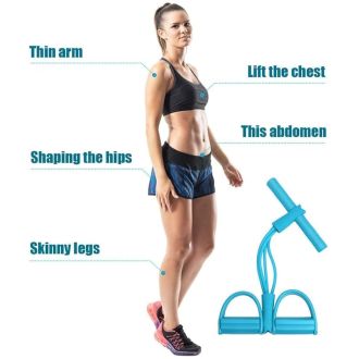 YETI Pull Reducer Training Bands-4 Tubes Body Pedal Exerciser Yoga Crossfit Exercise, Arm Exercise, Tummy Body Building Training Men and Women Rambler 14 (Yellow)